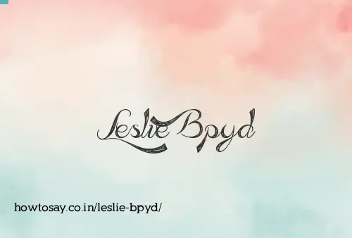 Leslie Bpyd
