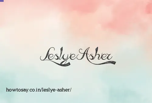 Leslye Asher
