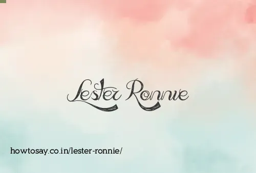 Lester Ronnie