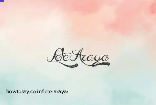 Lete Araya