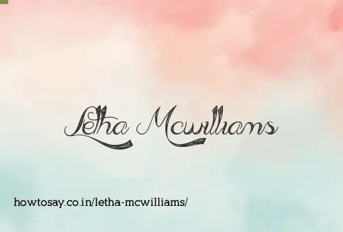 Letha Mcwilliams