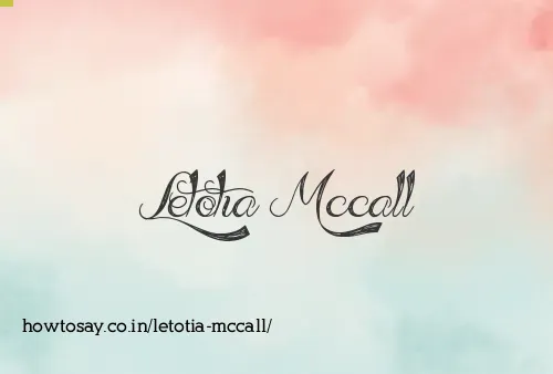 Letotia Mccall