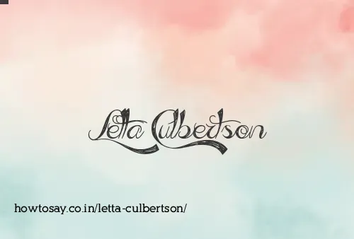 Letta Culbertson
