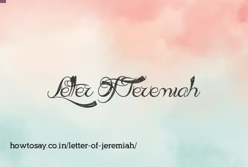 Letter Of Jeremiah