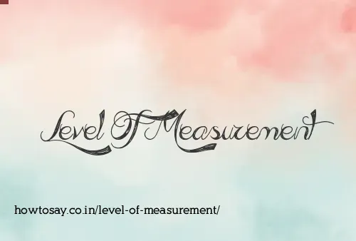 Level Of Measurement