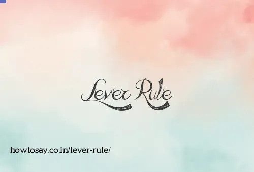 Lever Rule