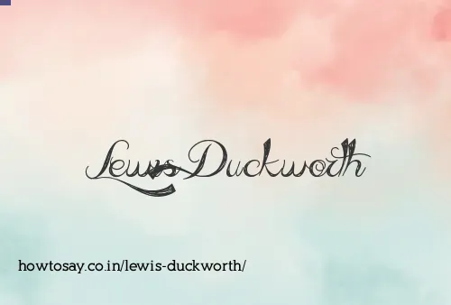 Lewis Duckworth