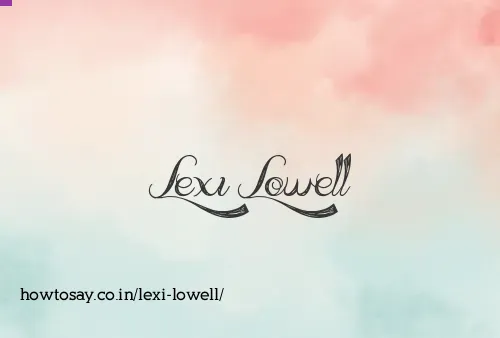 Lexi Lowell
