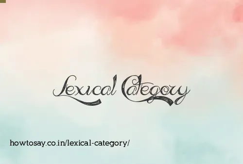 Lexical Category