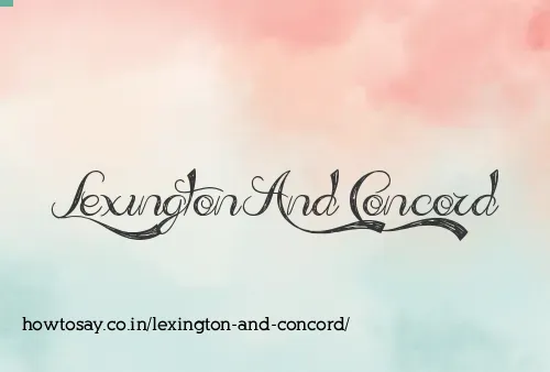 Lexington And Concord