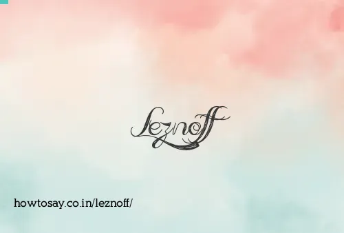 Leznoff