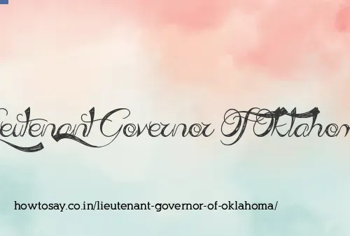 Lieutenant Governor Of Oklahoma