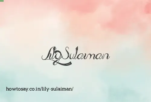Lily Sulaiman