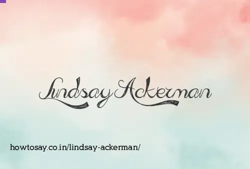Lindsay Ackerman