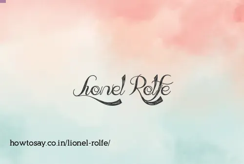 Lionel Rolfe