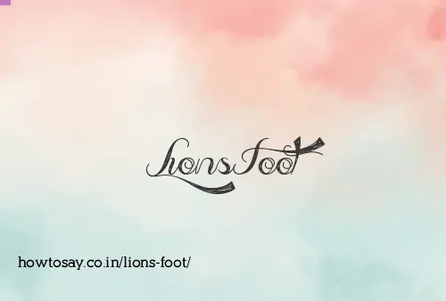 Lions Foot