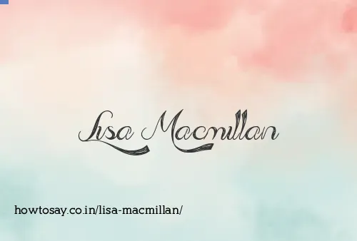Lisa Macmillan