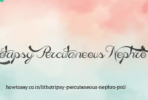 Lithotripsy Percutaneous Nephro Pnl
