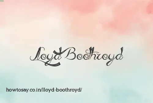 Lloyd Boothroyd