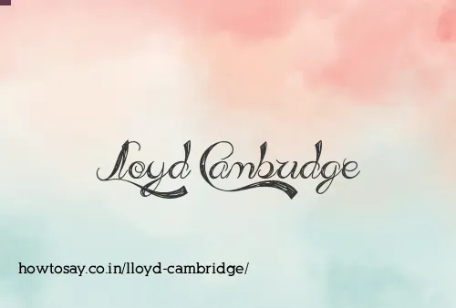 Lloyd Cambridge