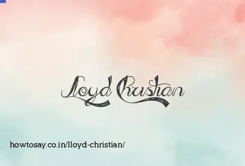Lloyd Christian