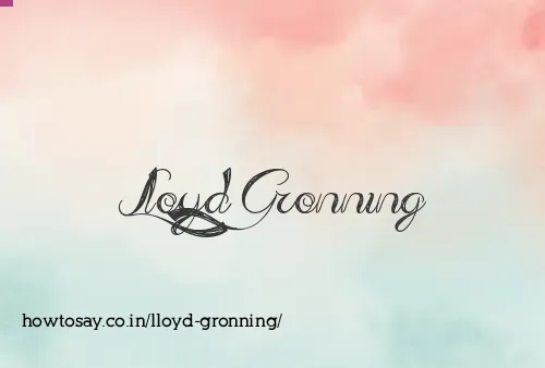 Lloyd Gronning