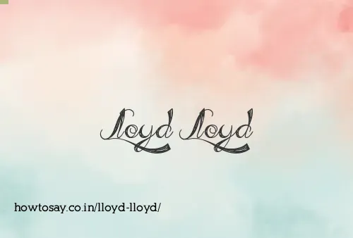 Lloyd Lloyd