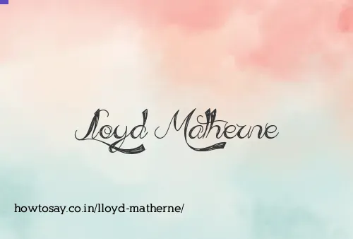 Lloyd Matherne
