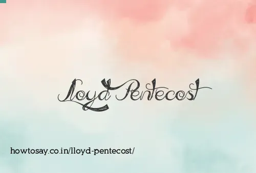 Lloyd Pentecost