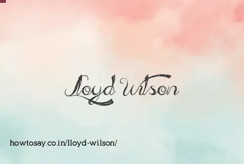 Lloyd Wilson