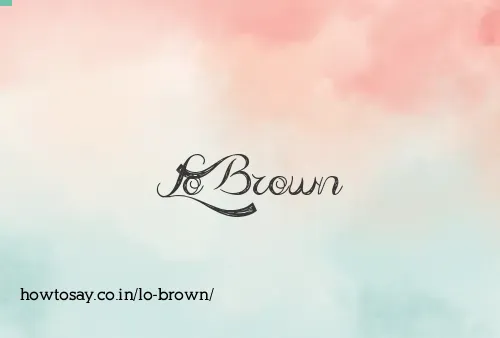 Lo Brown