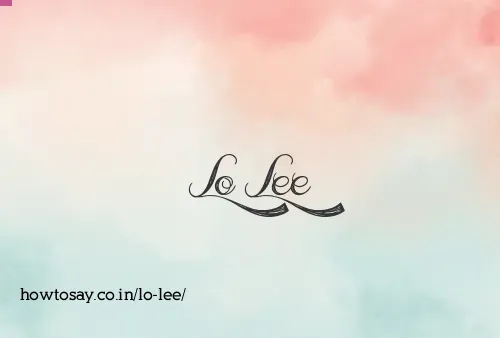 Lo Lee