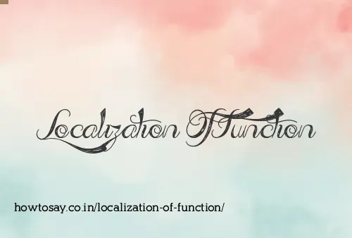 Localization Of Function