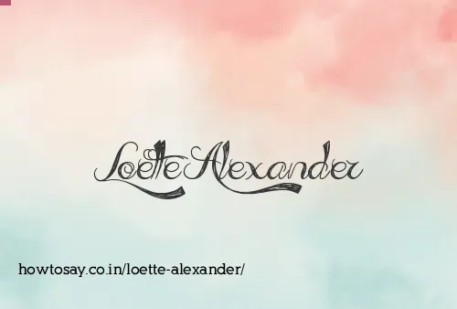 Loette Alexander