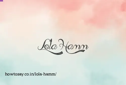 Lola Hamm