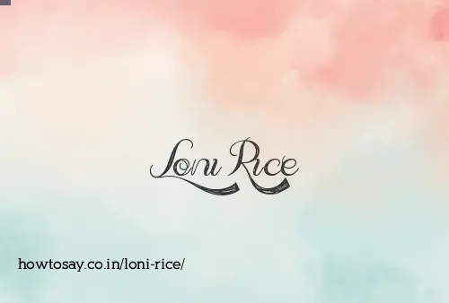 Loni Rice