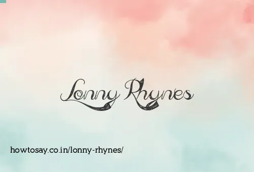 Lonny Rhynes