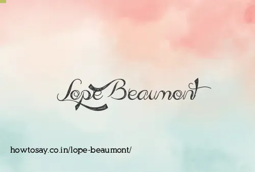 Lope Beaumont