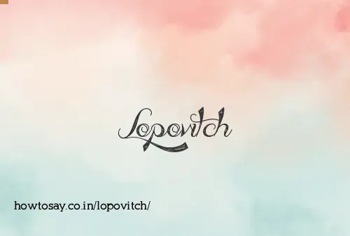 Lopovitch