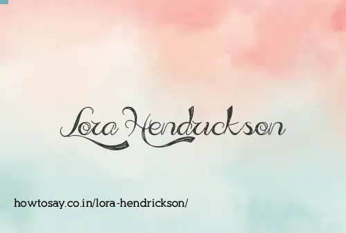 Lora Hendrickson