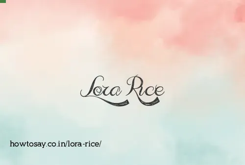 Lora Rice