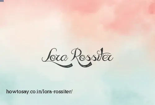 Lora Rossiter