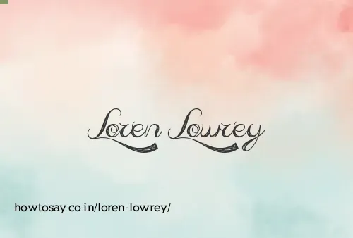 Loren Lowrey