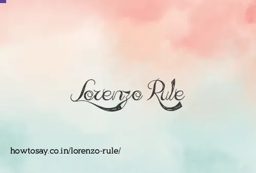 Lorenzo Rule