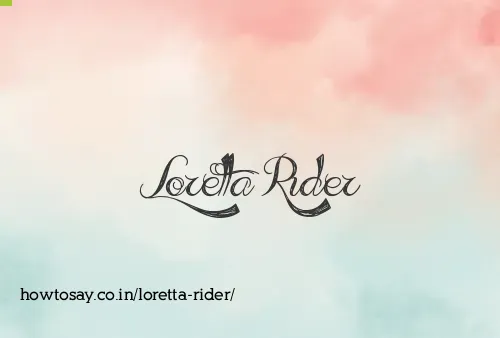 Loretta Rider