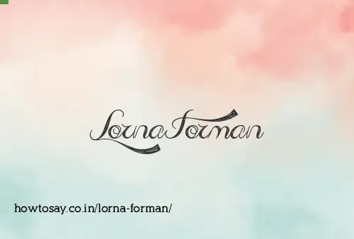 Lorna Forman