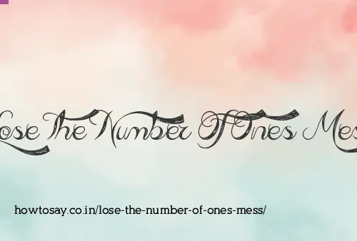 Lose The Number Of Ones Mess