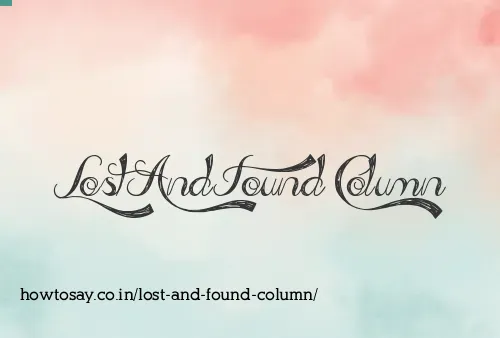 Lost And Found Column