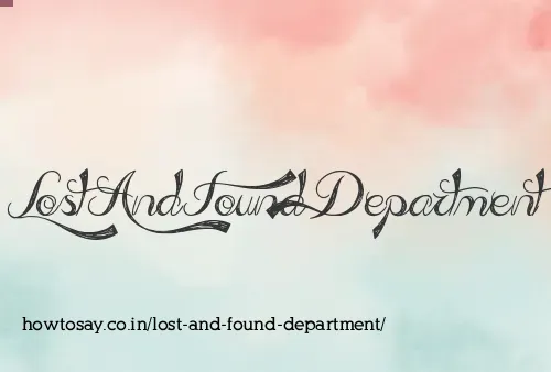 Lost And Found Department