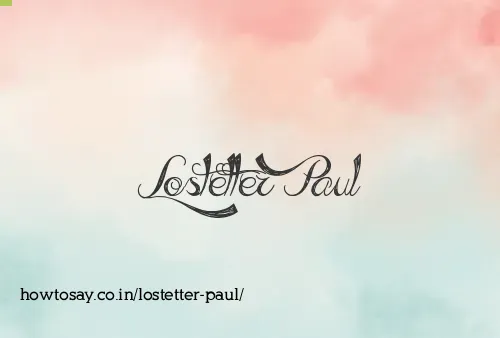 Lostetter Paul